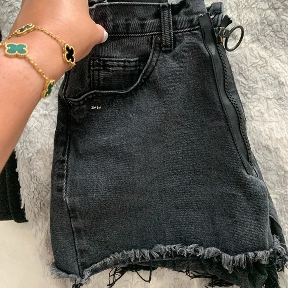 Off white denim shorts